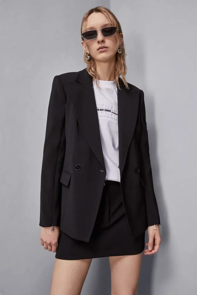 Patrizia Pepe Tailleur Essential DoubleBreasted Jacket Black 8211 Women