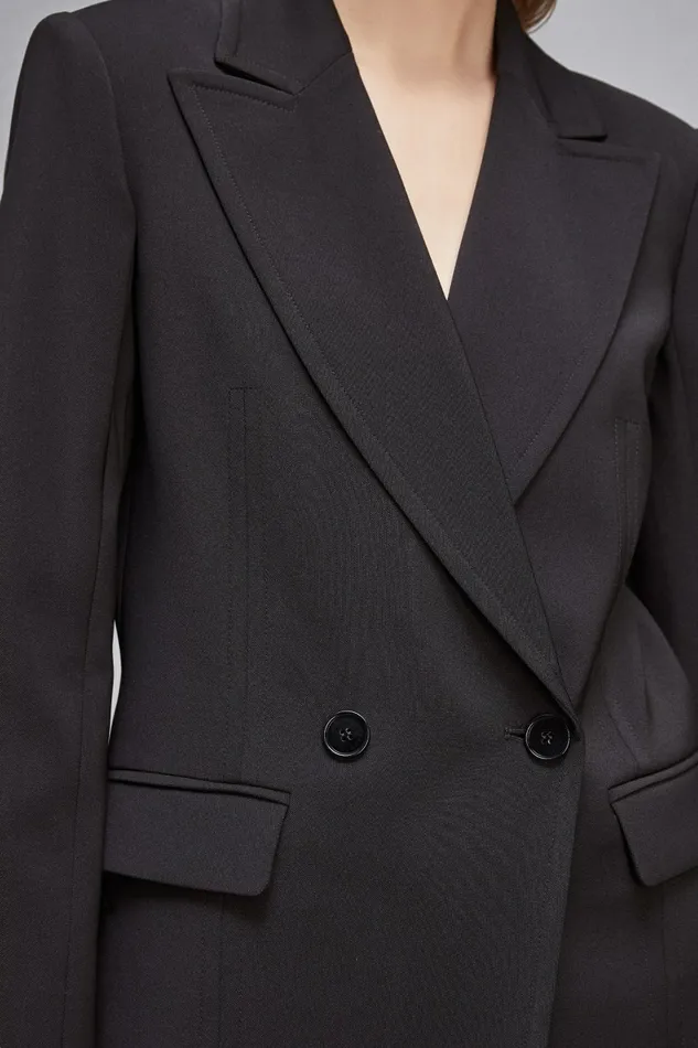 Patrizia Pepe Tailleur Essential DoubleBreasted Jacket Black 8211 Women
