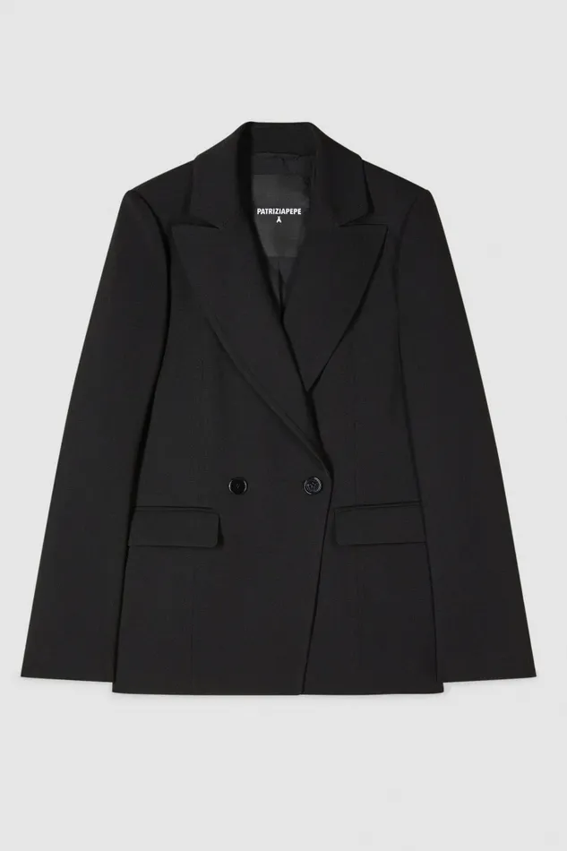 Patrizia Pepe Tailleur Essential DoubleBreasted Jacket Black 8211 Women