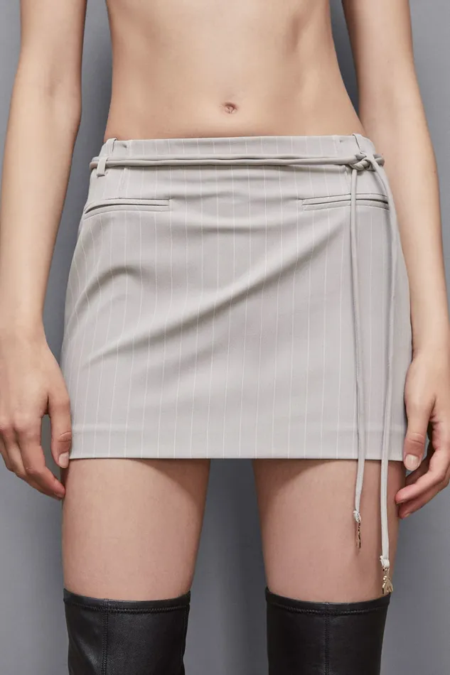 Patrizia Pepe Tailleur LowWaisted Pinstripe Miniskirt Grey 8211 Women