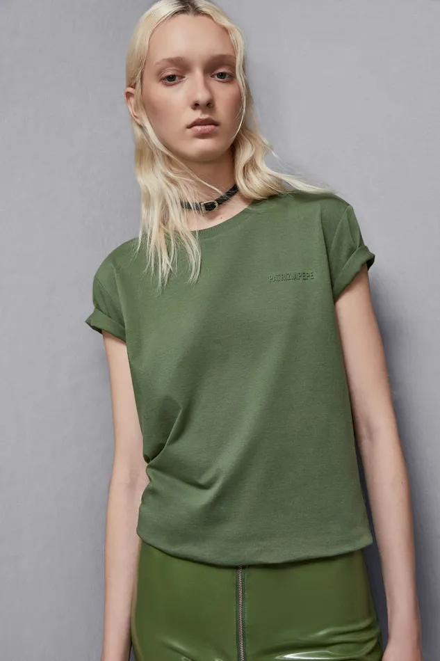 Patrizia Pepe Tailleur TShirt With Logo Green 8211 Women