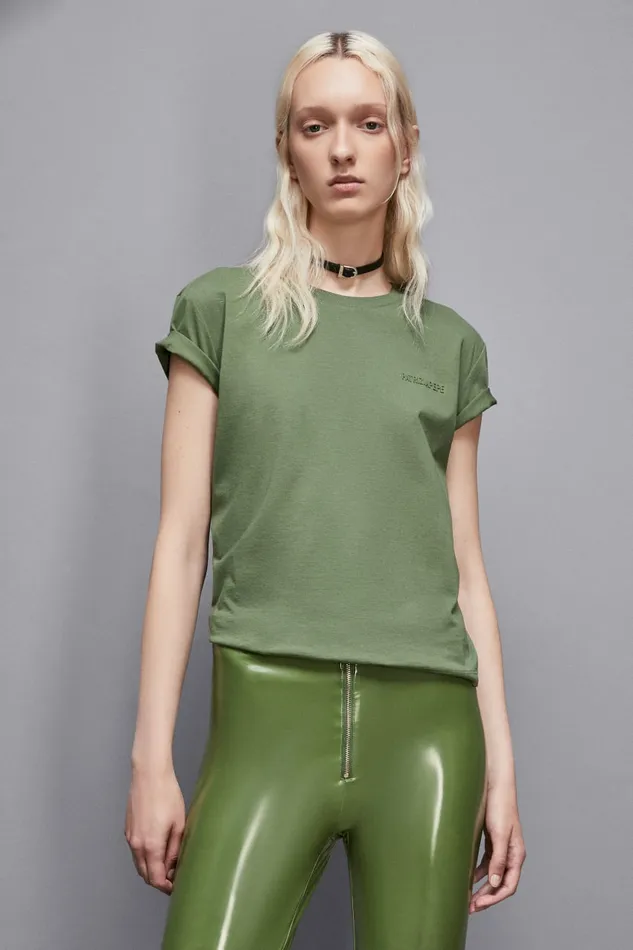 Patrizia Pepe Tailleur TShirt With Logo Green 8211 Women