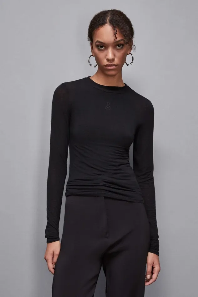 Patrizia Pepe Tops CrewNeck Jersey Sweater Black 8211 Women