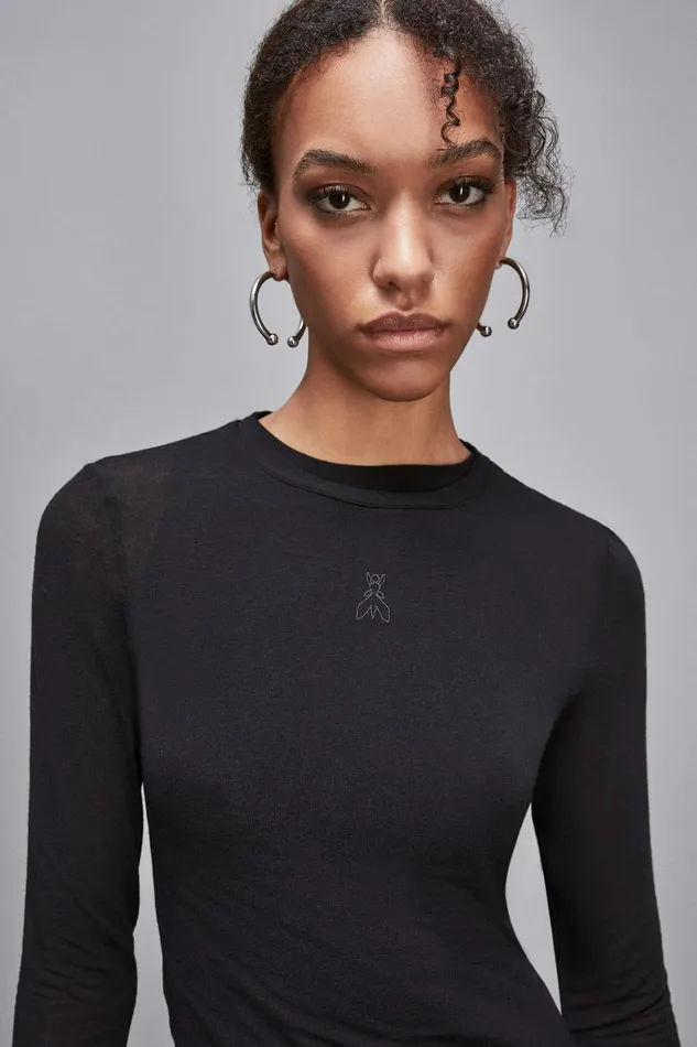 Patrizia Pepe Tops CrewNeck Jersey Sweater Black 8211 Women