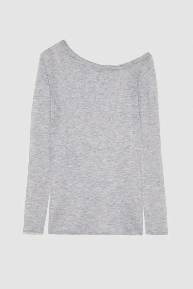 Patrizia Pepe Tops LongSleeved Wool Sweater Grey 8211 Women