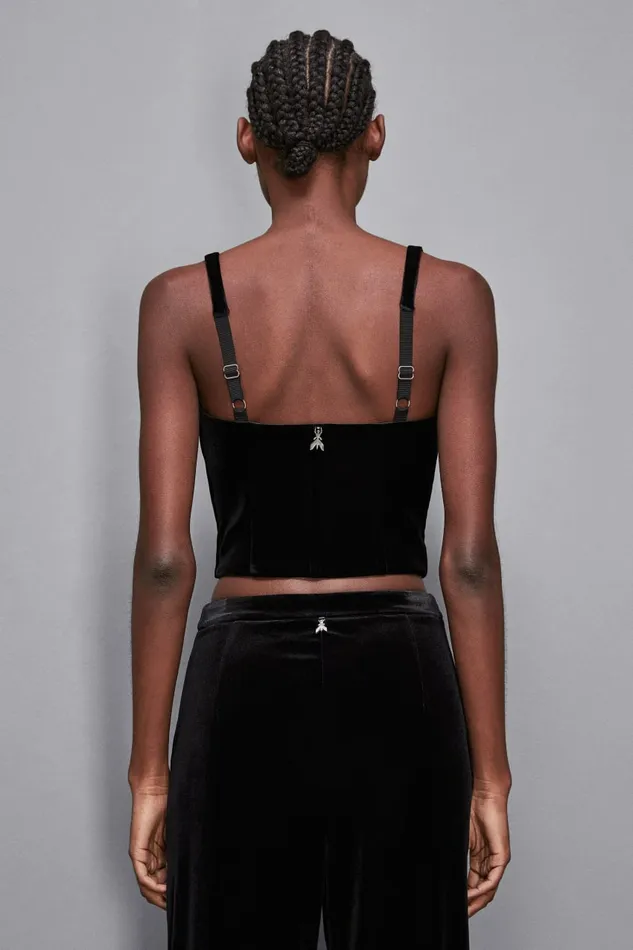 Patrizia Pepe Tops Velvet Bustier Top Black 8211 Women