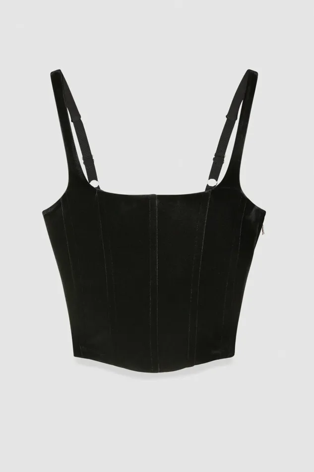 Patrizia Pepe Tops Velvet Bustier Top Black 8211 Women