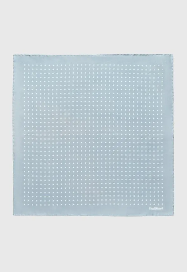 Paulstuart Pocket Squares Mens Printed Silk Dot Pocket Square BlackCream