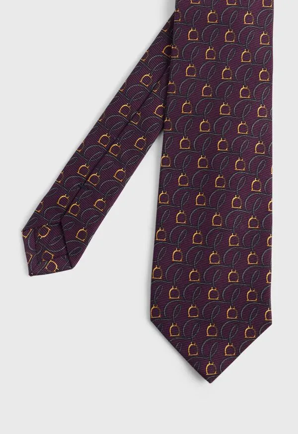 Paulstuart Printed Silk Belts and Bits Tie Navy Mens Ties