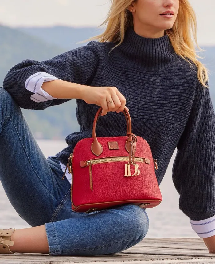 Pebble Grain Domed Satchel Caramel Woman Dooney and Bourke Satchels Pebble Grain Domed Satchel Caramel Woman Dooney and Bourke Satchels
