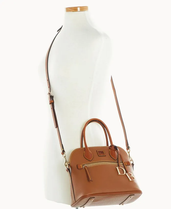 Pebble Grain Domed Satchel Caramel Woman Dooney and Bourke Satchels Pebble Grain Domed Satchel Caramel Woman Dooney and Bourke Satchels