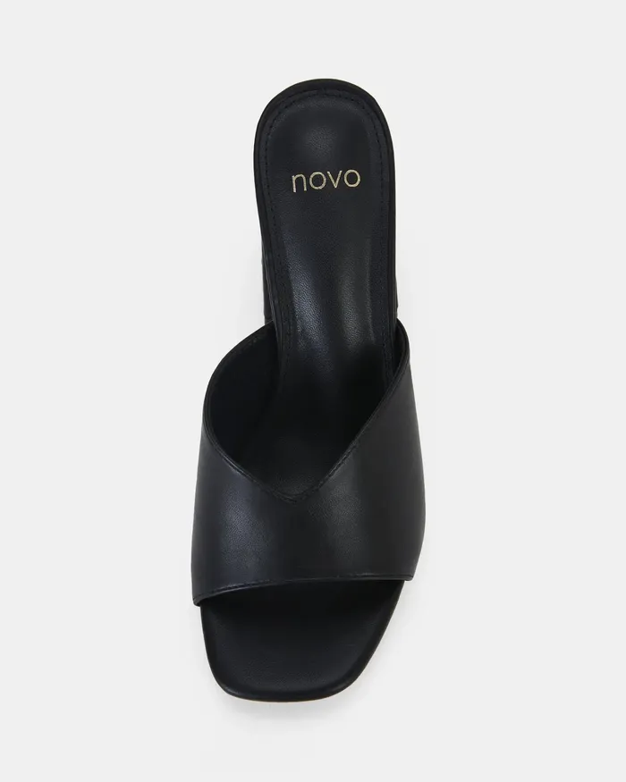 Peep Toes LYLLA BLACK Open Toe Heels NOVO Shoes Women