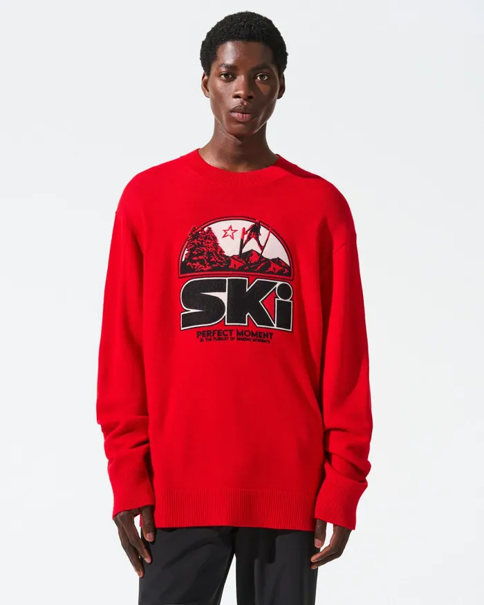 Perfect Moment Adler Merino Wool Sweater Red Men Knitwear