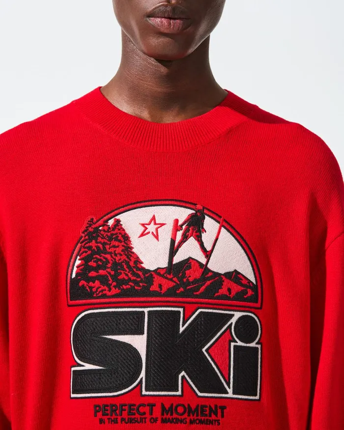 Perfect Moment Adler Merino Wool Sweater Red Men Knitwear