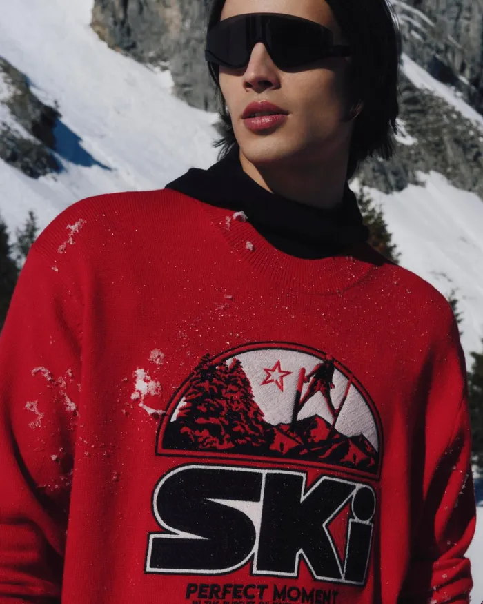 Perfect Moment Adler Merino Wool Sweater Red Men Knitwear