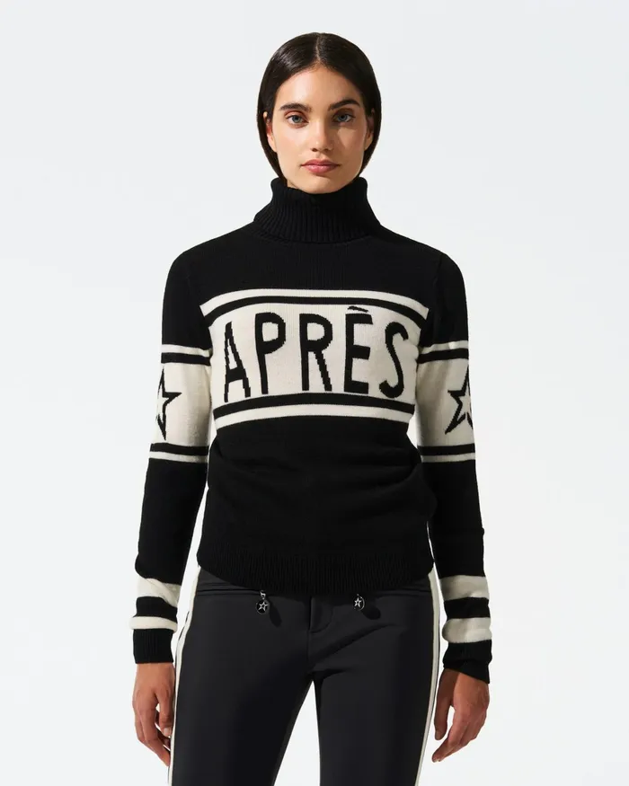 Perfect Moment Aprs Merino Wool Sweater Black Women Tops