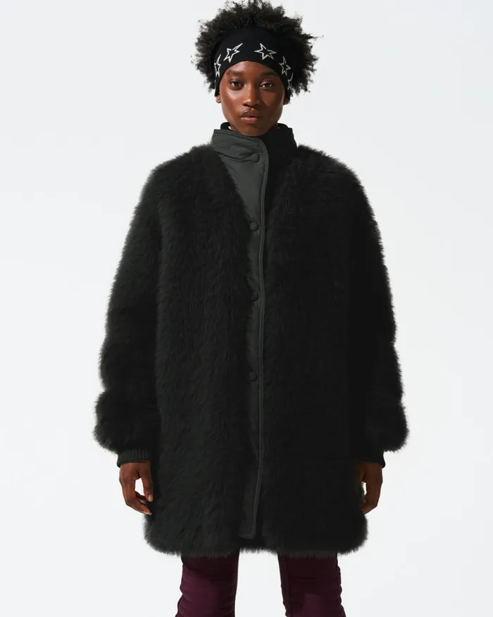 Perfect Moment Faux Fur Coat Black Women Jackets