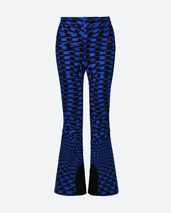 Perfect Moment HighWaist Aurora Flare Ski Pant Indigo Twisted Houndstooth Women Pants