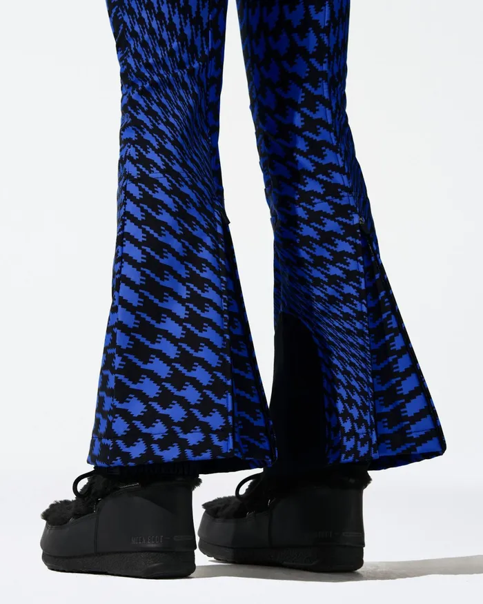 Perfect Moment HighWaist Aurora Flare Ski Pant Indigo Twisted Houndstooth Women Pants