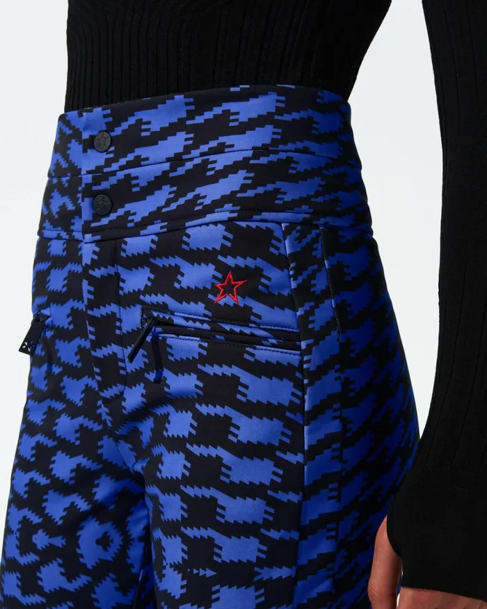 Perfect Moment HighWaist Aurora Flare Ski Pant Indigo Twisted Houndstooth Women Pants