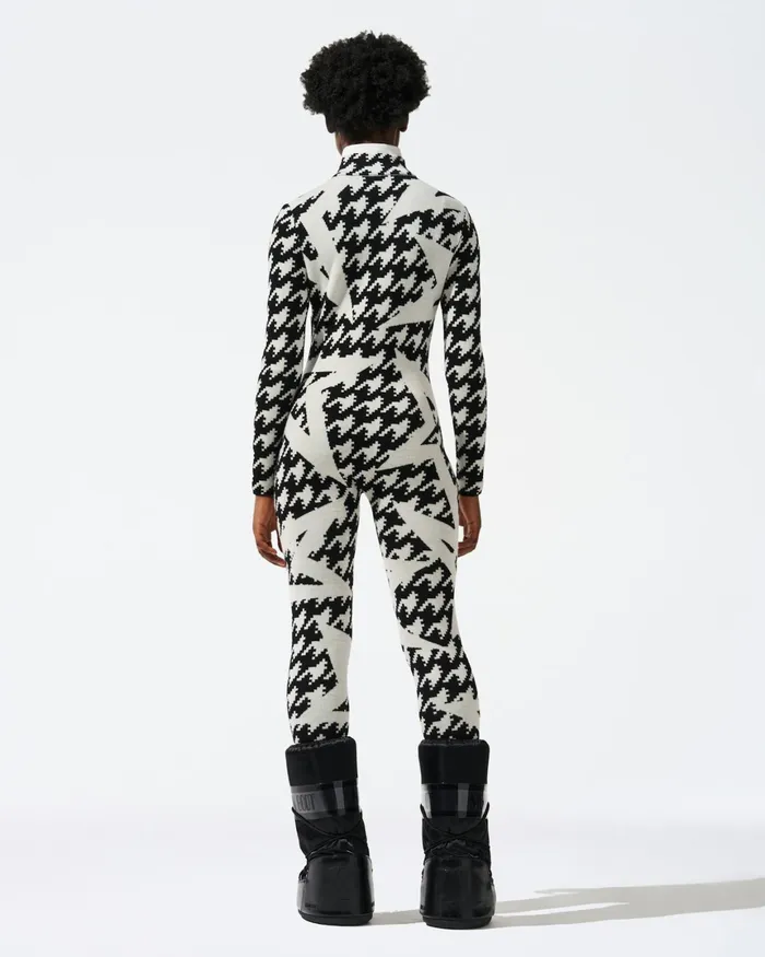 Perfect Moment Houndstooth Star Merino Wool Jumpsuit Black and White 8211 Houndstooth Starlight Women Jumpsuits