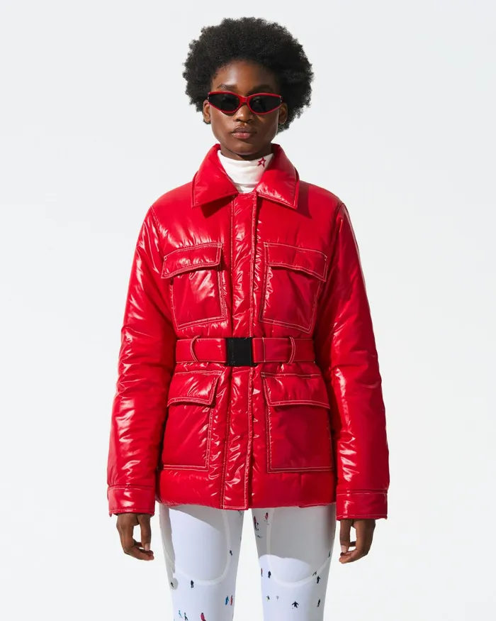 Perfect Moment Jade Shirt Jacket Red Women Jackets