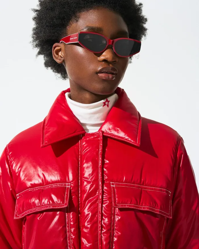 Perfect Moment Jade Shirt Jacket Red Women Jackets
