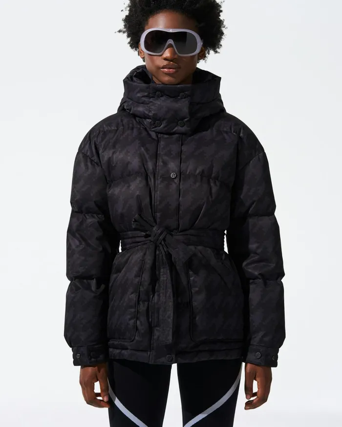 Perfect Moment Maya Down Parka Jacket Black Houndstooth Women Jackets