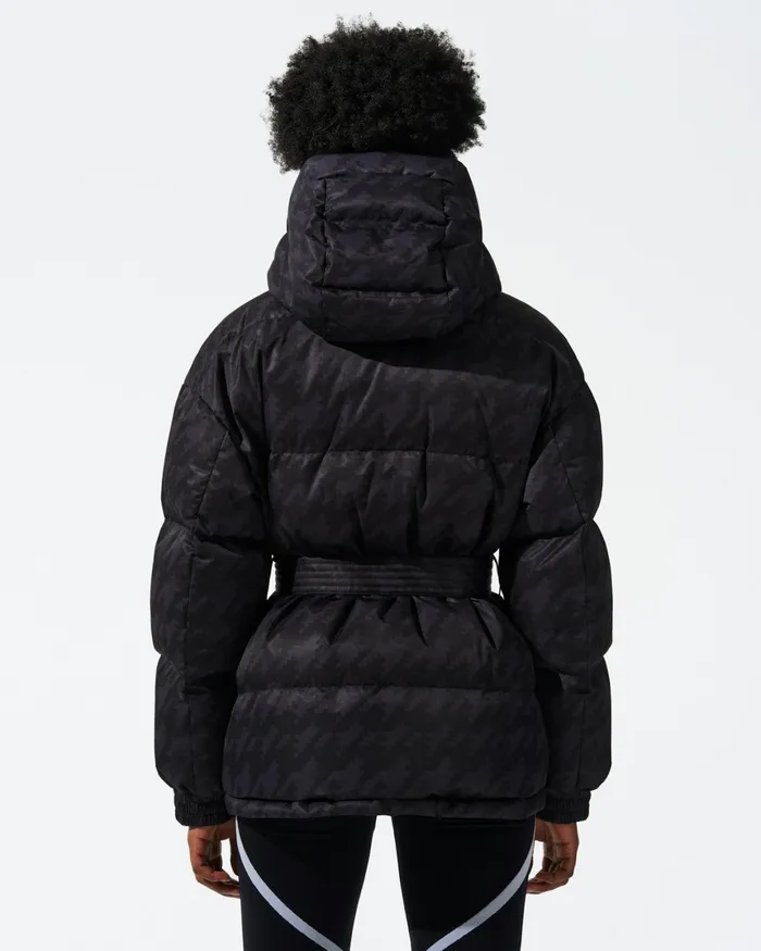 Perfect Moment Maya Down Parka Jacket Black Houndstooth Women Jackets