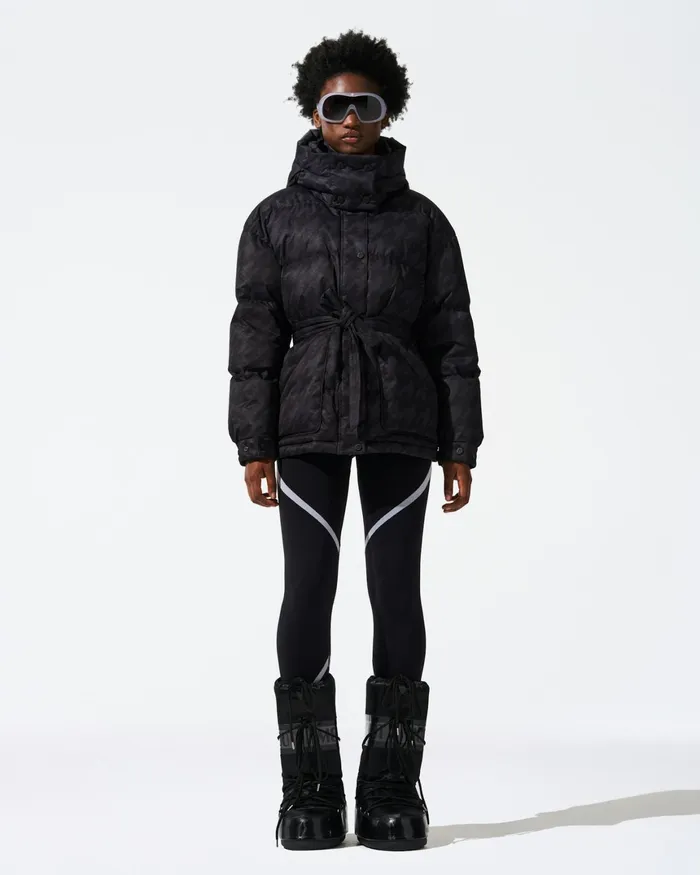Perfect Moment Maya Down Parka Jacket Black Houndstooth Women Jackets