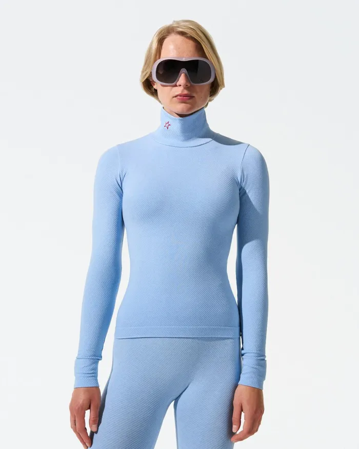 Perfect Moment Seamless Thermal Top Bluebird Blue Women Base Layers