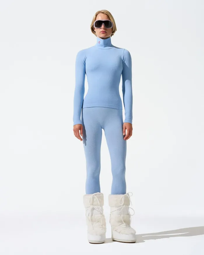 Perfect Moment Seamless Thermal Top Bluebird Blue Women Base Layers