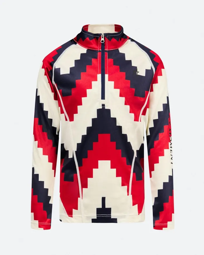 Perfect Moment Thermal Half Zip Red Kids Base Layers