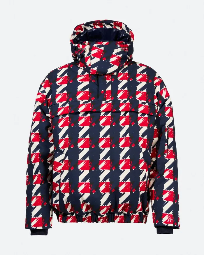 Perfect Moment Thom Pullover Ski Jacket Navy White and Red Men Jackets