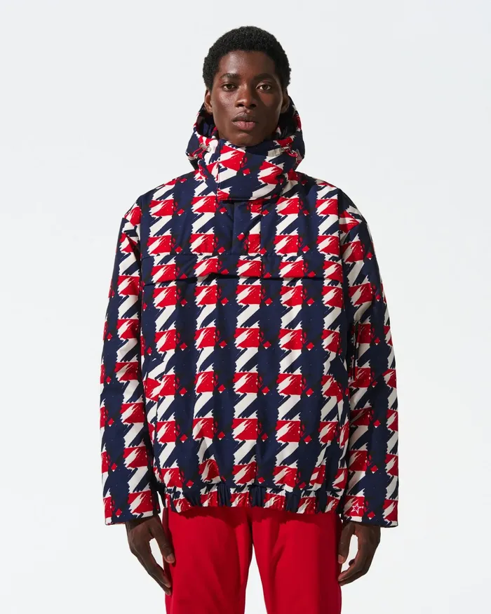 Perfect Moment Thom Pullover Ski Jacket Navy White and Red Men Jackets
