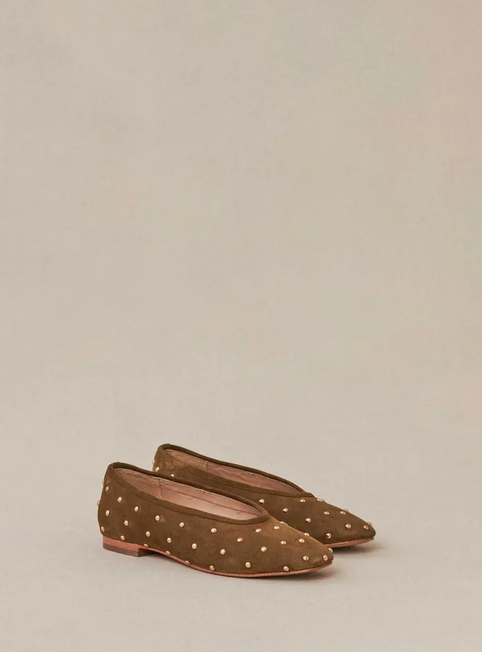 Petite Mendigote Ballerinas Fw24 Ballerines Coralie Suede Khaki 8211 Women