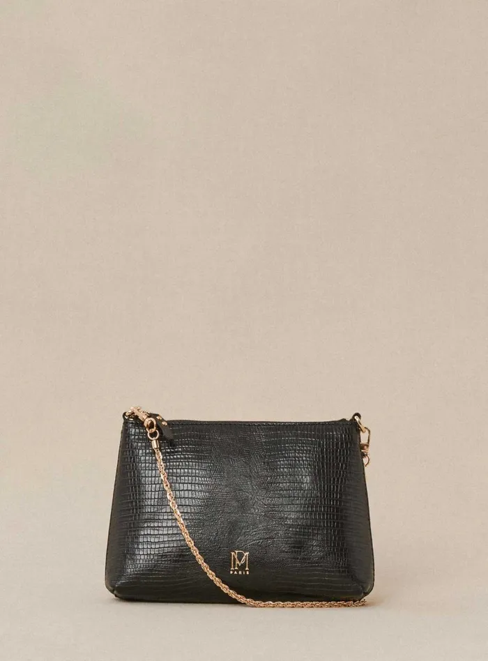 Petite Mendigote Leather Bags Fw24 Sac Serion Lezard Black 8211 Women
