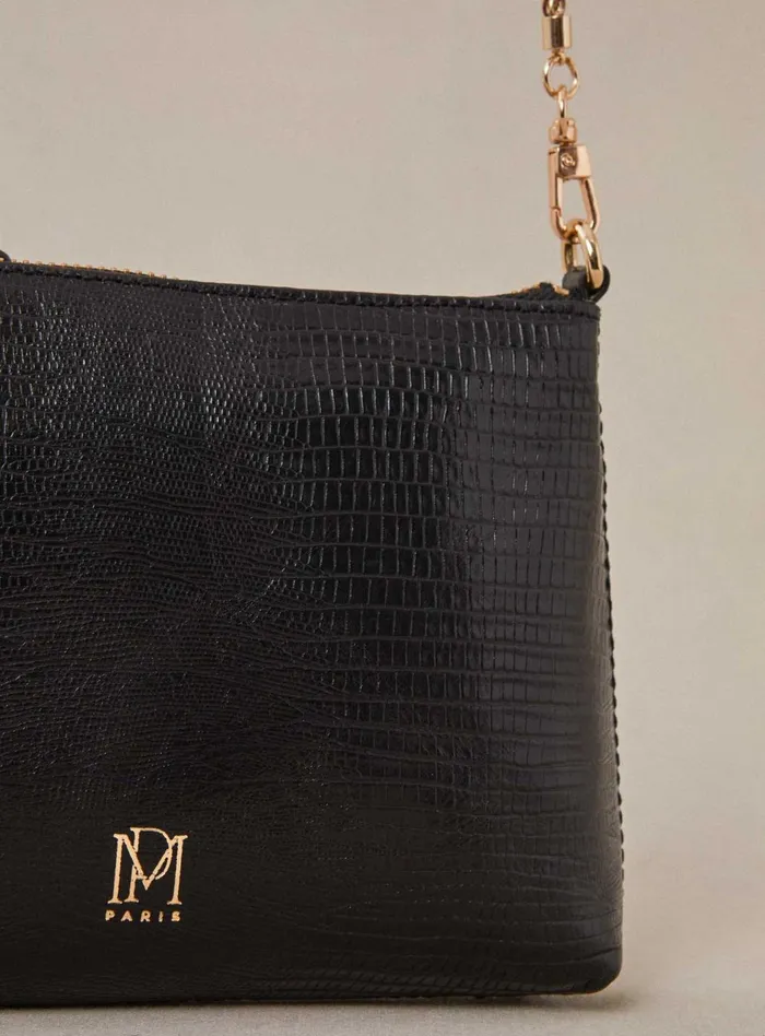 Petite Mendigote Leather Bags Fw24 Sac Serion Lezard Black 8211 Women