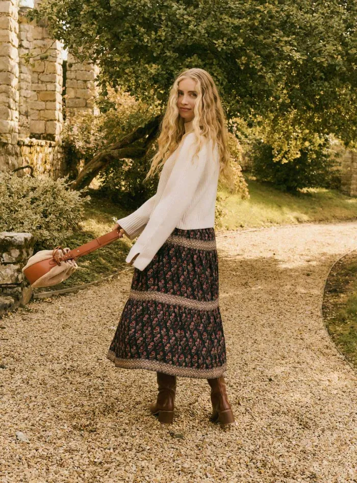 Petite Mendigote Skirts and Shorts Fw24 Jupe Midi Joseline Indian Asphalt 8211 Women