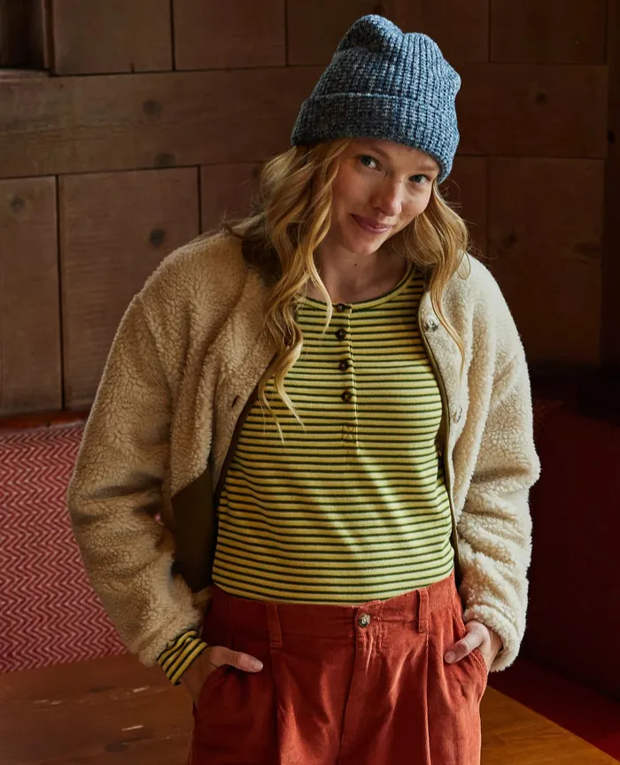 Piru Long Sleeve Henley Pike Trio Stripe Tops and TShirts ToadandCo Women8217s