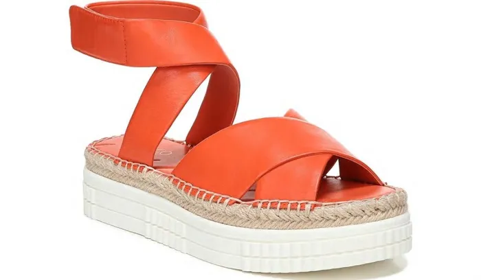 Platform Women Franco Sarto Franco Brock Platform Sandal Tangerine Leather