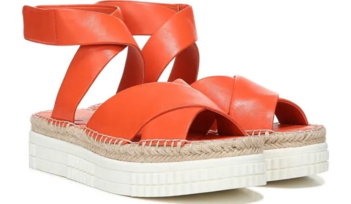 Platform Women Franco Sarto Franco Brock Platform Sandal Tangerine Leather
