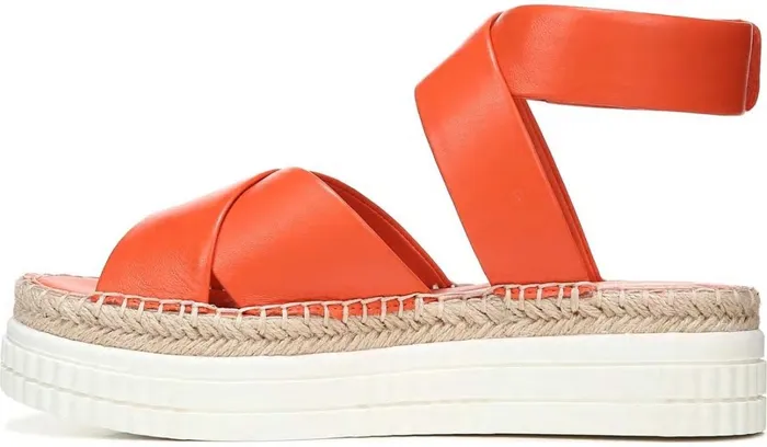 Platform Women Franco Sarto Franco Brock Platform Sandal Tangerine Leather