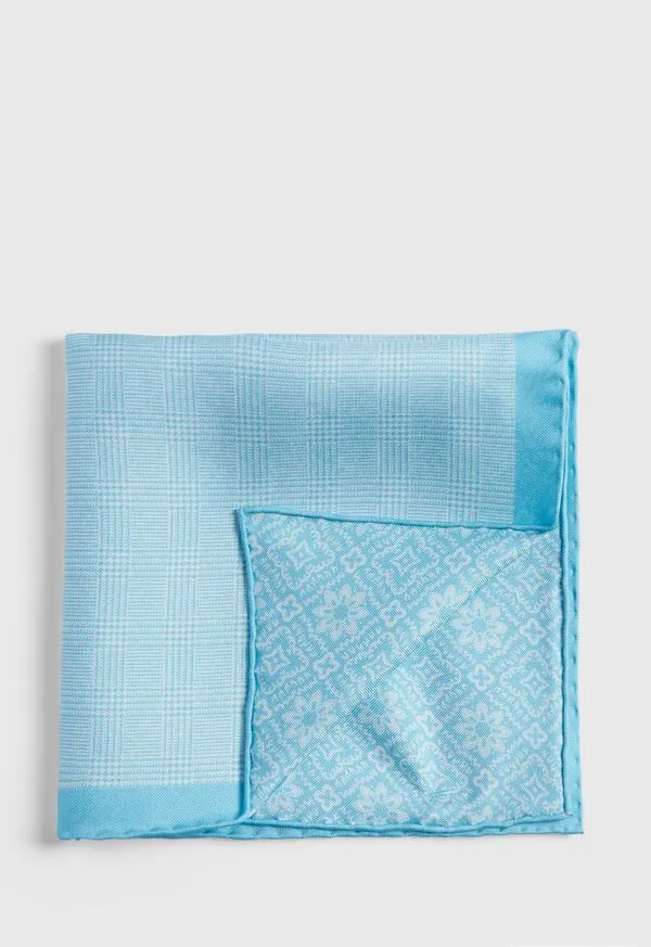 Pocket Squares Mens Paulstuart Reversible Silk Plaid Pocket Square Mint