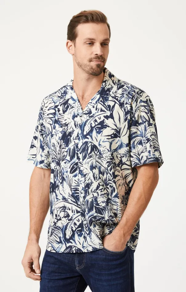 Printed Shirt In Dark Denim Men Mavi Jeans TShirts Printed Shirt In Dark Denim Men Mavi Jeans TShirts