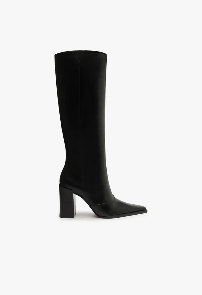 Raffaela Up Leather Boot Black Women Schutz Shoes Boots