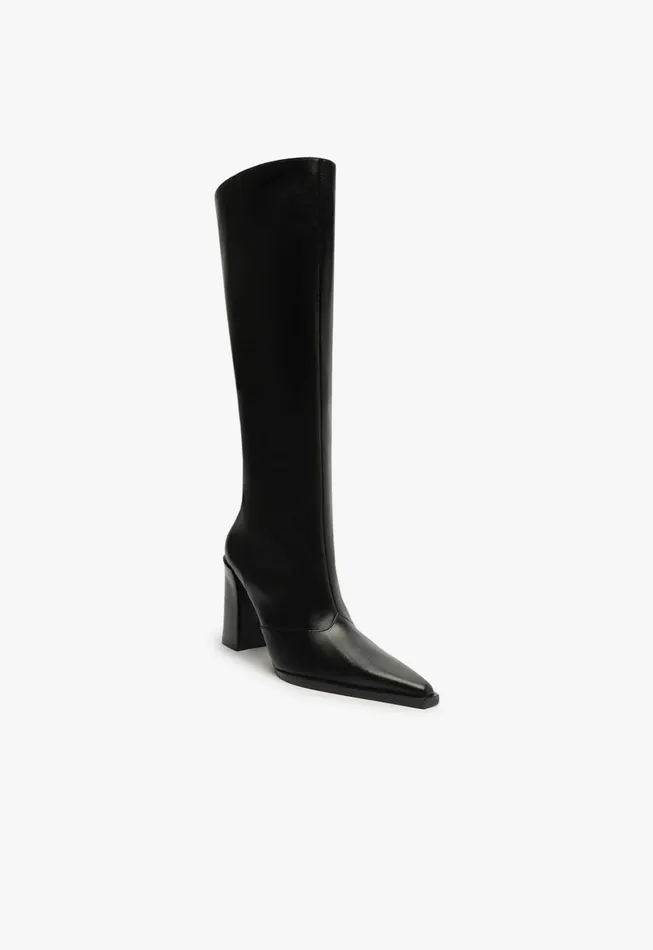 Raffaela Up Leather Boot Black Women Schutz Shoes Boots