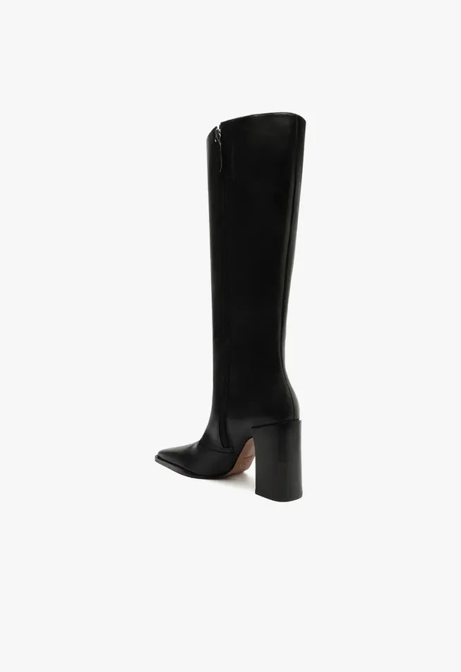 Raffaela Up Leather Boot Black Women Schutz Shoes Boots