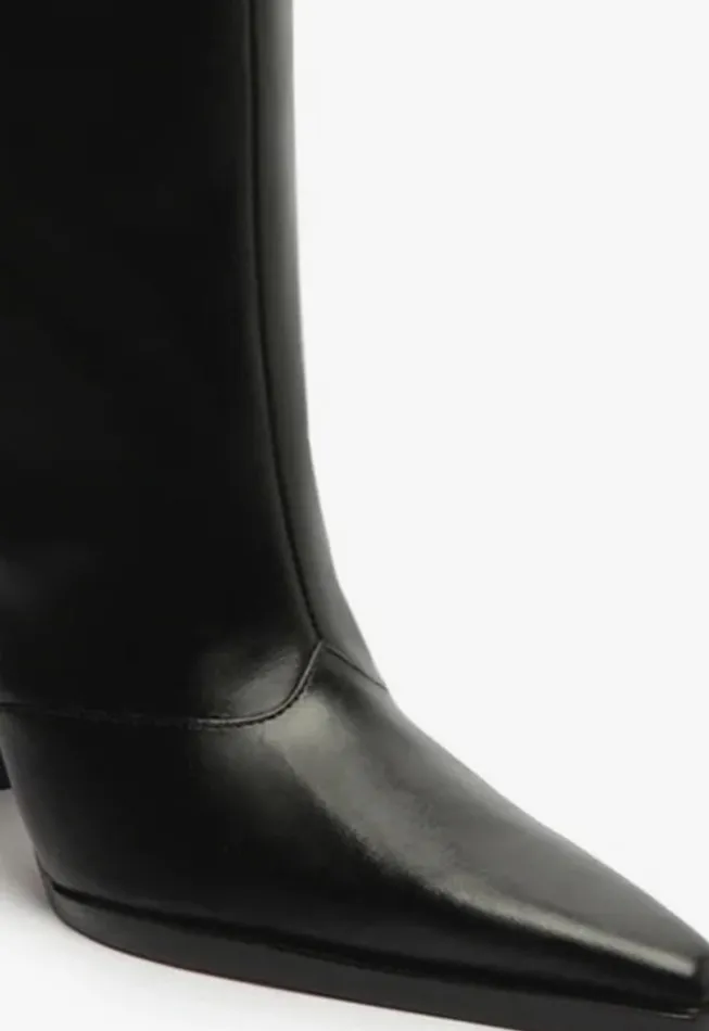 Raffaela Up Leather Boot Black Women Schutz Shoes Boots
