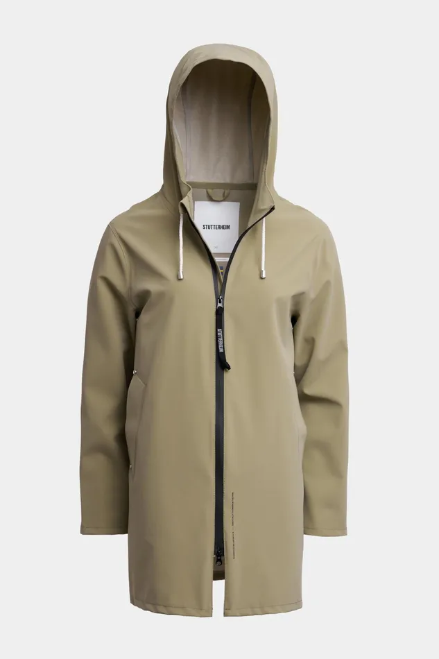 Raincoats Women Stutterheim Stockholm Lightweight Zip Matte Raincoat Aloe